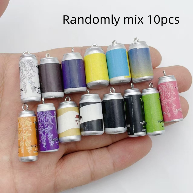Women'S Keychain Accessories - 10개 미니 시뮬레이션 음료 캔 레진