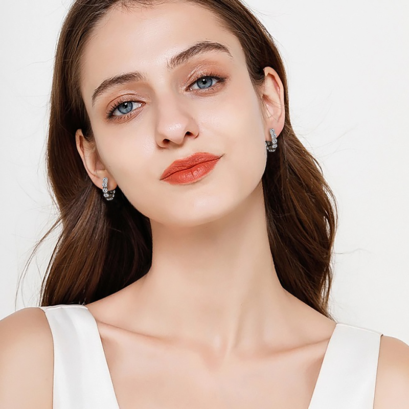 Women'S Emo Accessories - 여성용 럭셔리 4mm 모이사나이트 이터니티 후프