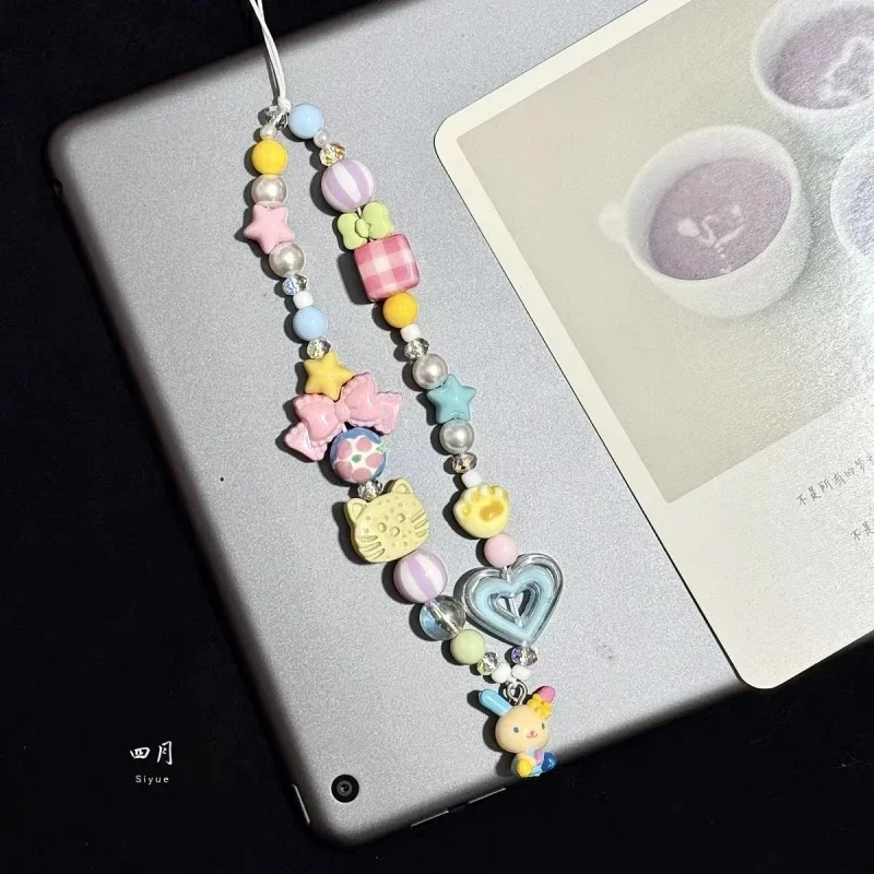 Women'S Keychain Accessories - 만화 우사하나 다채로운 비즈 폰 참