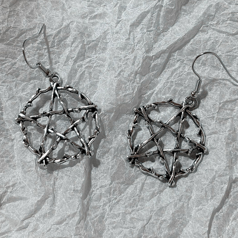 Women'S Emo Accessories - 빈티지 고스 고딕 오각별 드롭 귀걸이