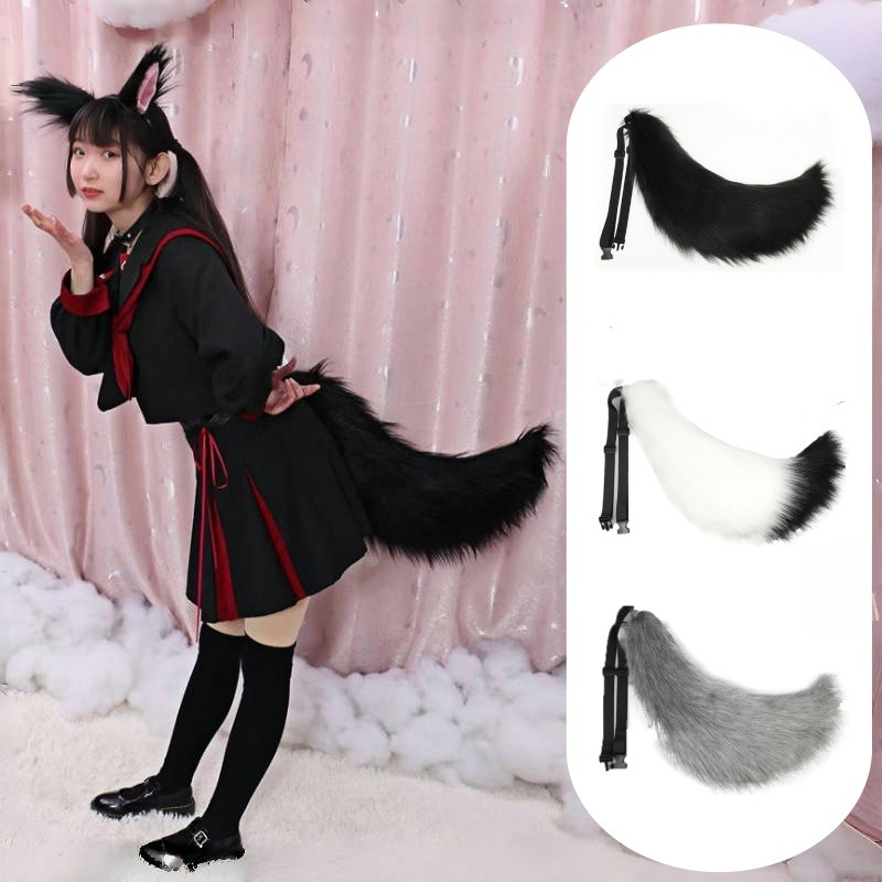 Women Accessories Gift Set - 늑대 꼬리 푹신한 털 코스프레 액세서리