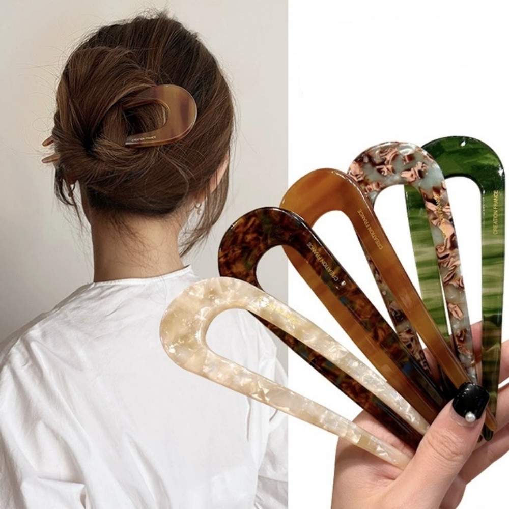 Women Accessories Website - U자형 헤어핀 여성용 프렌치 스타일 두