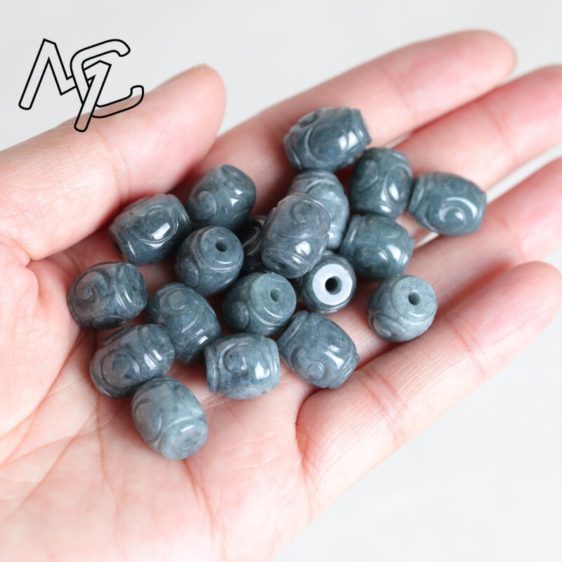 5PC 천연 블루 워터 옥 리플 버킷 비즈 DIY 팔찌 - Women Accessories Earrings 리뷰 및 가격
