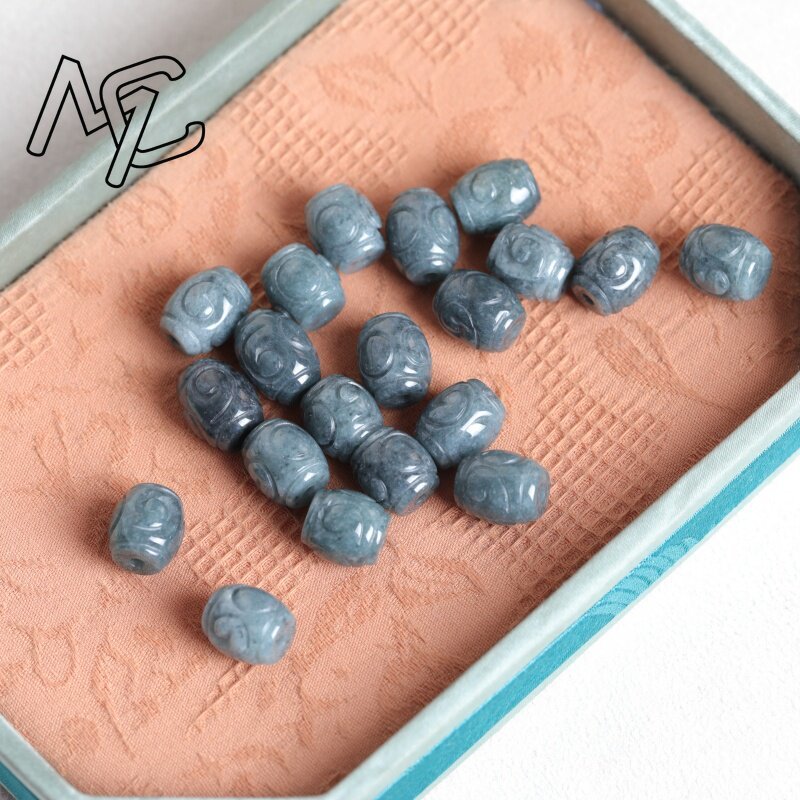 5PC 천연 블루 워터 옥 리플 버킷 비즈 DIY 팔찌 - Women Accessories Earrings 리뷰 및 가격