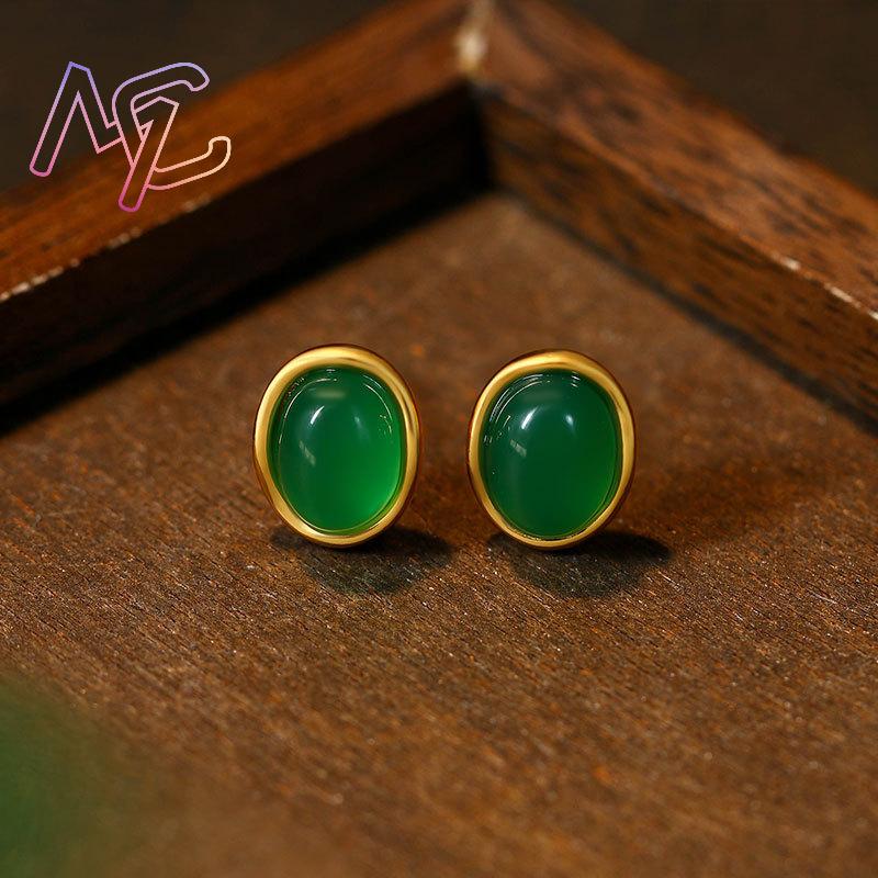 녹색 천연 옥 귀걸이 부적 여성용 럭셔리 선물 조각된  - Women Accessories Earrings 리뷰 및 가격