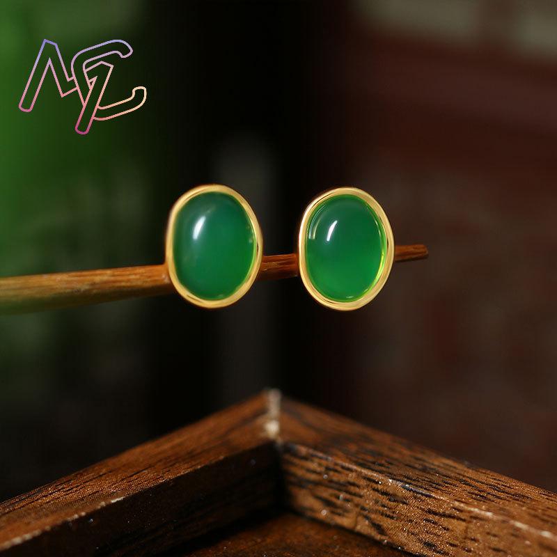 녹색 천연 옥 귀걸이 부적 여성용 럭셔리 선물 조각된  - Women Accessories Earrings 리뷰 및 가격