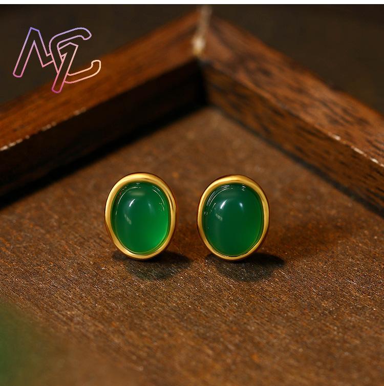 녹색 천연 옥 귀걸이 부적 여성용 럭셔리 선물 조각된  - Women Accessories Earrings 리뷰 및 가격