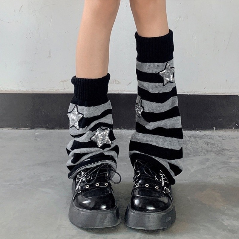 크리스마스 고딕 스트라이프 디자인 레그 워머 로리타 요 - Women'S Emo Accessories 리뷰 및 가격