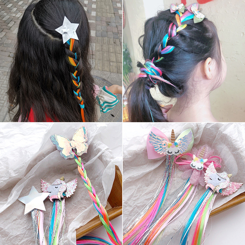 화려한 헤어 피스 헤어 익스텐션 클립 하이라이트 레인보 - Women'S Accessories Rainbow Shops 리뷰 및 가격