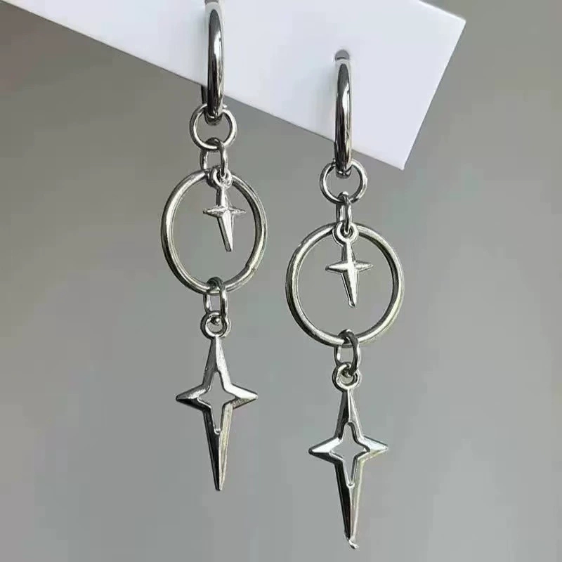 개인화된 펑크 크로스 스타 펜던트 귀걸이 남녀공용 Y2 - Women'S Emo Accessories 리뷰 및 가격