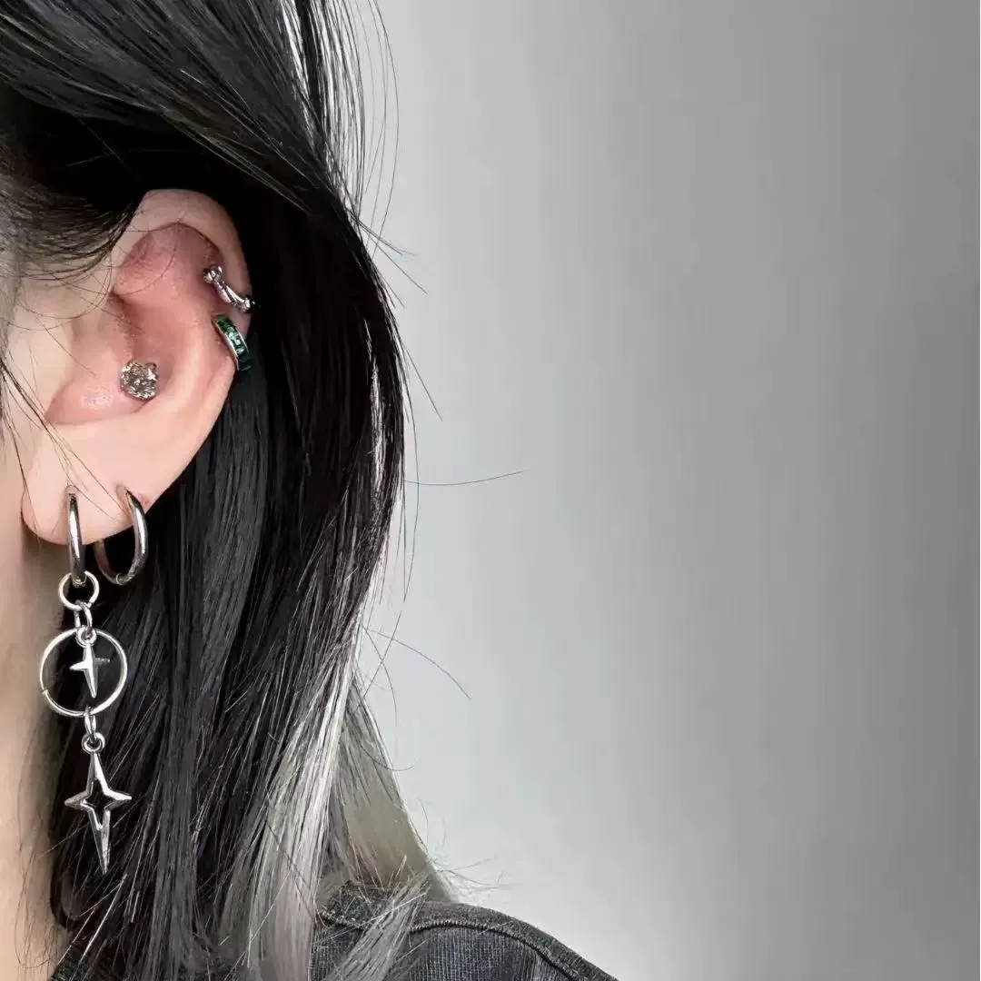 개인화된 펑크 크로스 스타 펜던트 귀걸이 남녀공용 Y2 - Women'S Emo Accessories 리뷰 및 가격