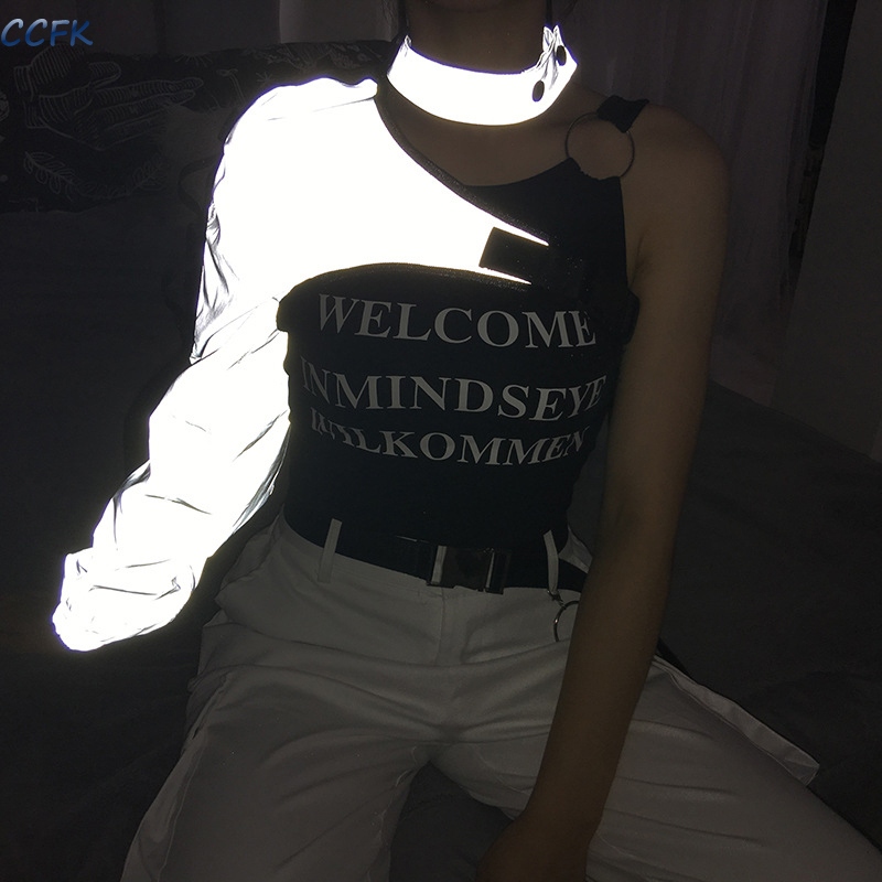 Y2k 심미적 반사 여성 테크웨어 탑, 전자 소녀 펑크 - Women'S Emo Accessories 리뷰 및 가격