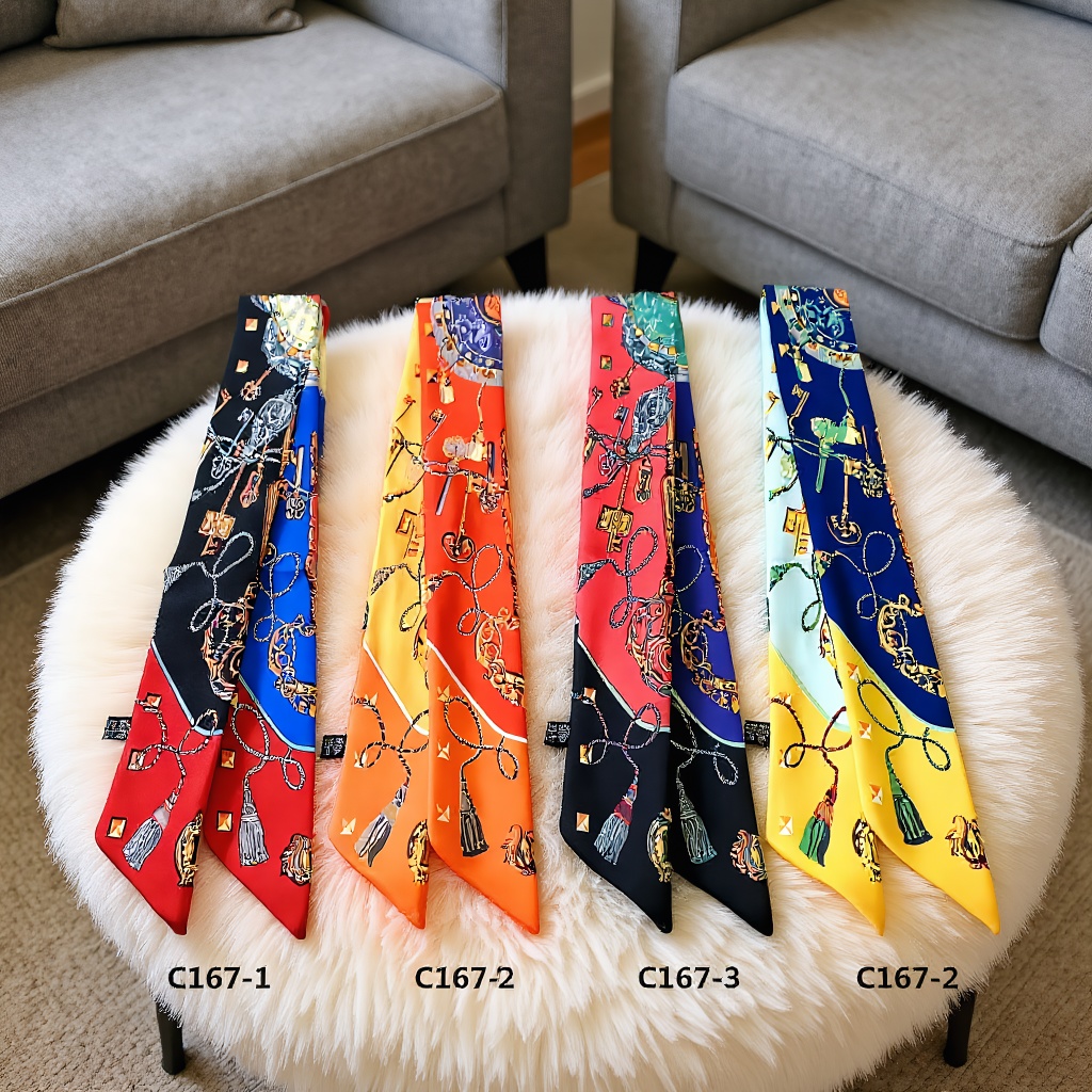 프린트 스카프 사계절 여성용 트윌 소형 실크 랩 백 핸 - Women'S Accessories For Neck 리뷰 및 가격