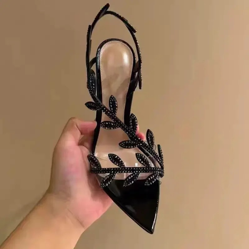 여름 신작 2025 황금 가지와 옥 잎 하이힐 블랙 뾰 - Women'S Accessories Trends 2025 리뷰 및 가격