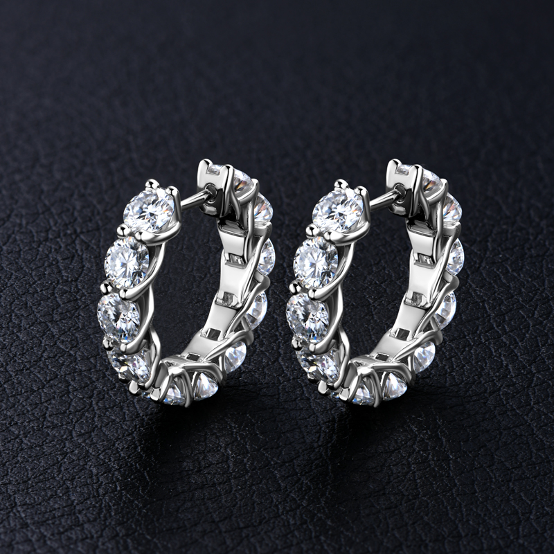 여성용 럭셔리 4mm 모이사나이트 이터니티 후프 귀걸이 - Women'S Emo Accessories 리뷰 및 가격