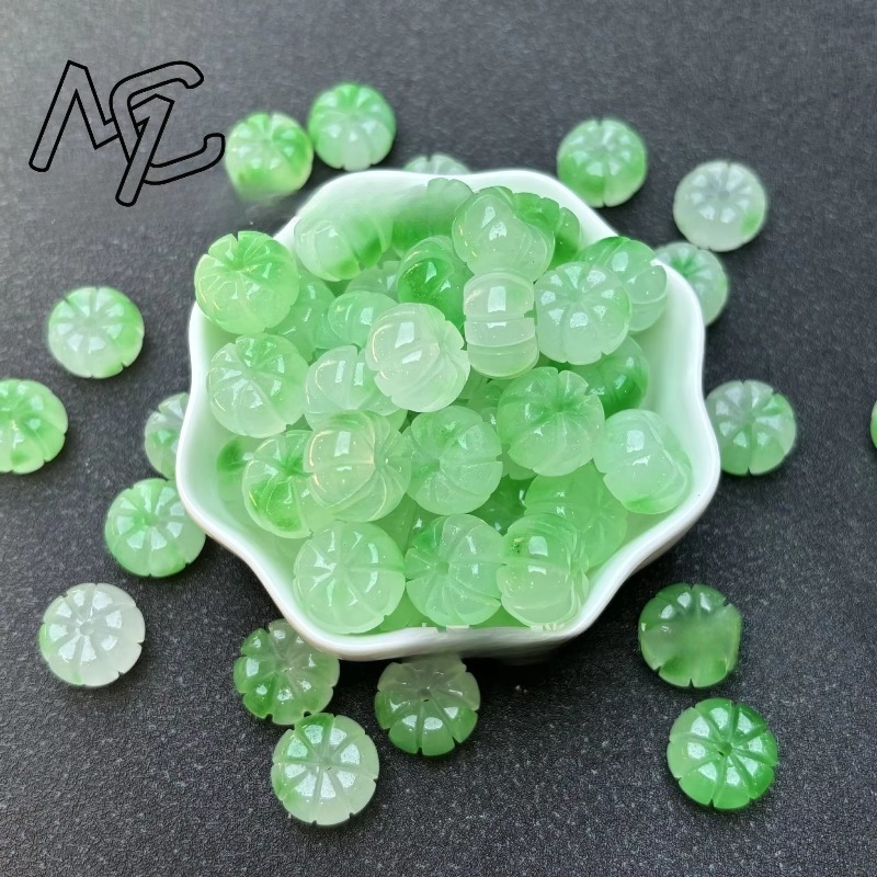 10pcs 녹색 옥 호박 구슬 DIY 귀걸이 팔찌 매력 - Women Accessories Earrings 리뷰 및 가격