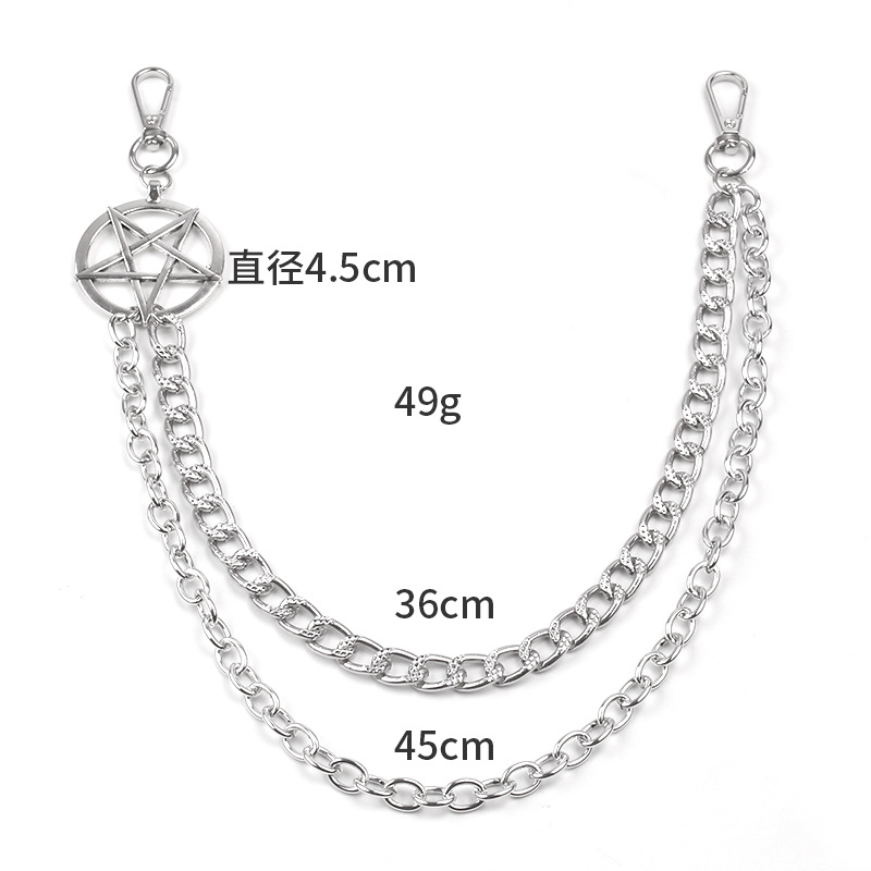 남녀공용 펑크 메탈 체인 펜타그램 키체인, 허리 키 체 - Women'S Emo Accessories 리뷰 및 가격