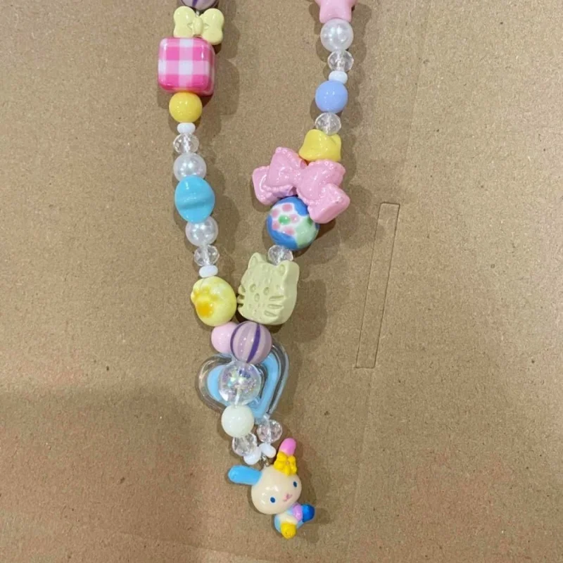 만화 우사하나 다채로운 비즈 폰 참 학생 가방 지퍼 키 - Women'S Keychain Accessories 리뷰 및 가격