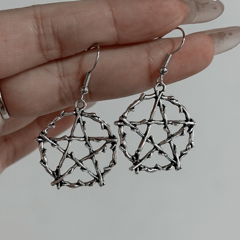 빈티지 고스 고딕 오각별 드롭 귀걸이 여성용 트렌디 펑 - Women'S Emo Accessories 리뷰 및 가격