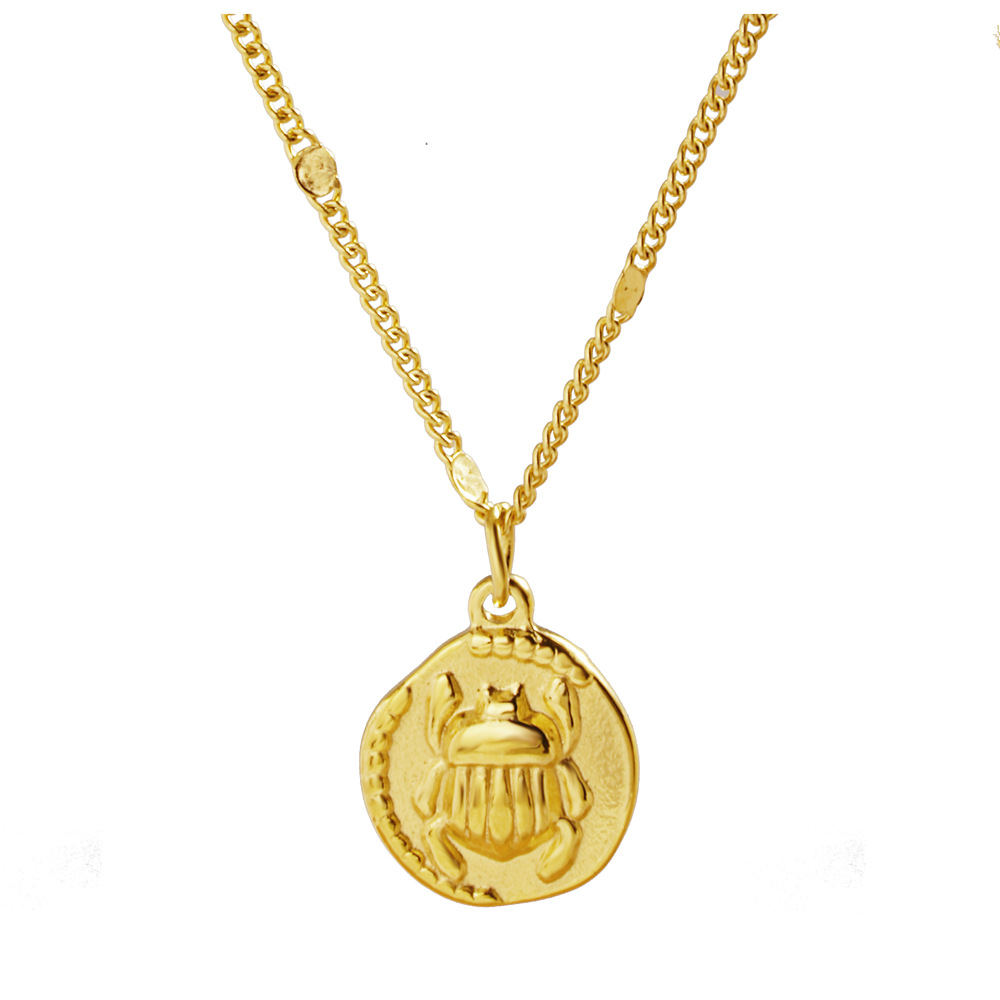 스테인리스 스틸 여성용 섬세한 금도금 스카라브 곤충 코 - Coin Necklace Delicate 리뷰 및 가격