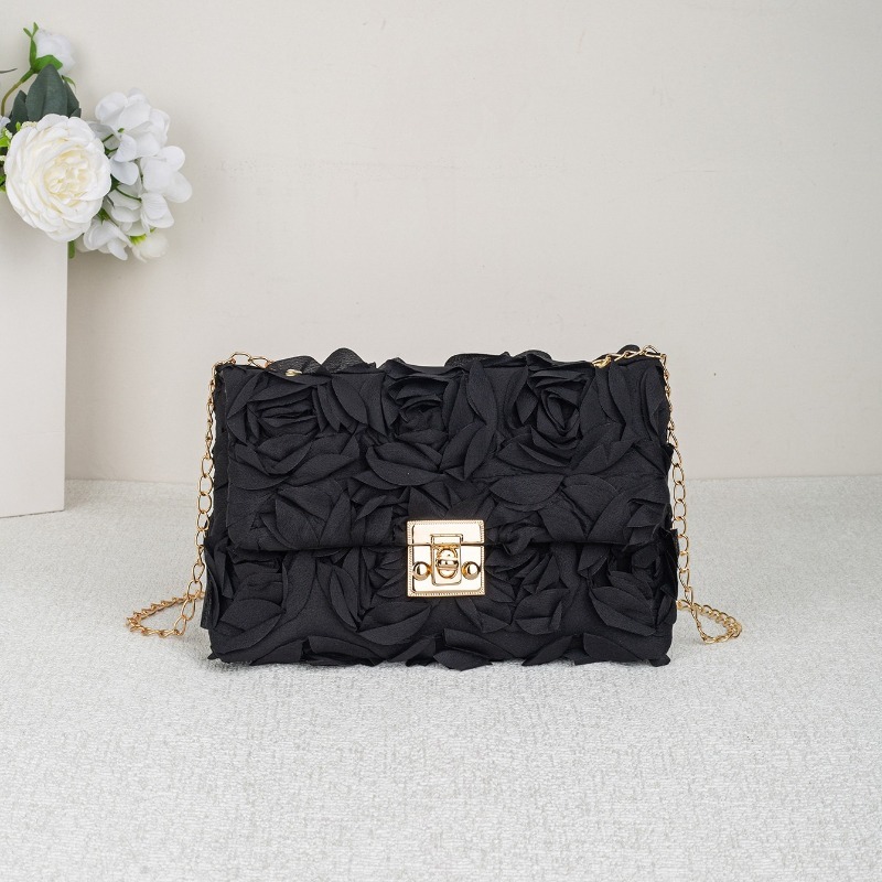 3D 로즈 플로럴 새틴 이브닝 백, 골드 클래스프, 탈 - Women'S Accessories Purse 리뷰 및 가격