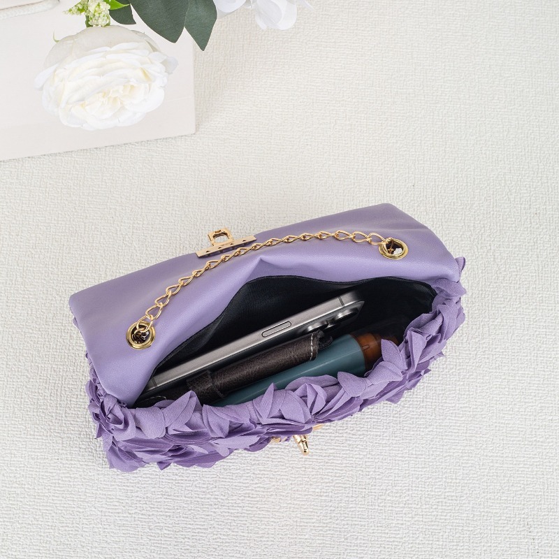 3D 로즈 플로럴 새틴 이브닝 백, 골드 클래스프, 탈 - Women'S Accessories Purse 리뷰 및 가격