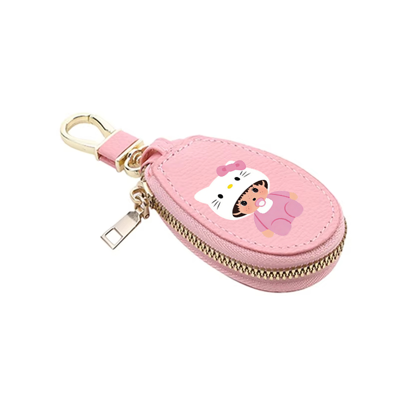 1pcs MONCHHICHI 가죽 지퍼 키 지갑 여성  - Women'S Keychain Accessories 리뷰 및 가격
