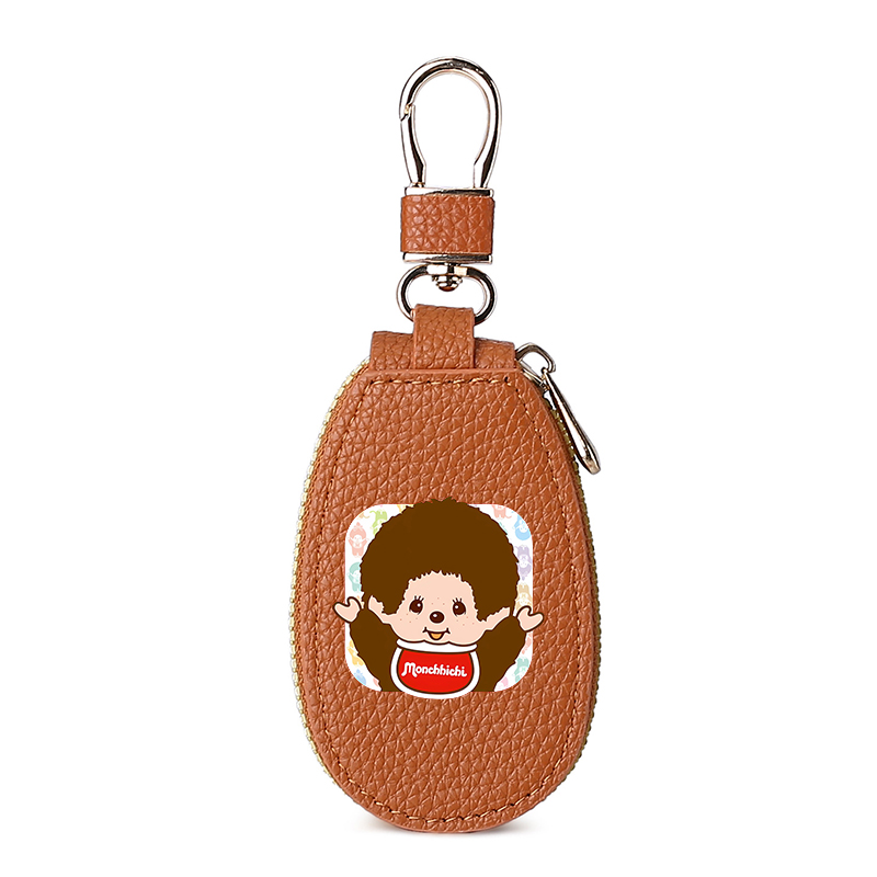 1pcs MONCHHICHI 가죽 지퍼 키 지갑 여성  - Women'S Keychain Accessories 리뷰 및 가격