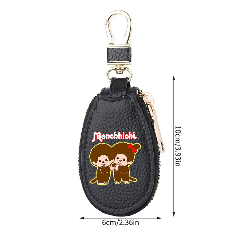 1pcs MONCHHICHI 가죽 지퍼 키 지갑 여성  - Women'S Keychain Accessories 리뷰 및 가격