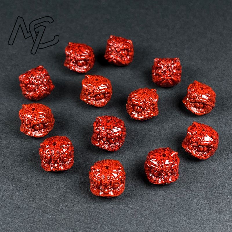 10pc 천연 시나버 크리스탈 사자 댄스 비즈 DIY  - Women Accessories Earrings 리뷰 및 가격