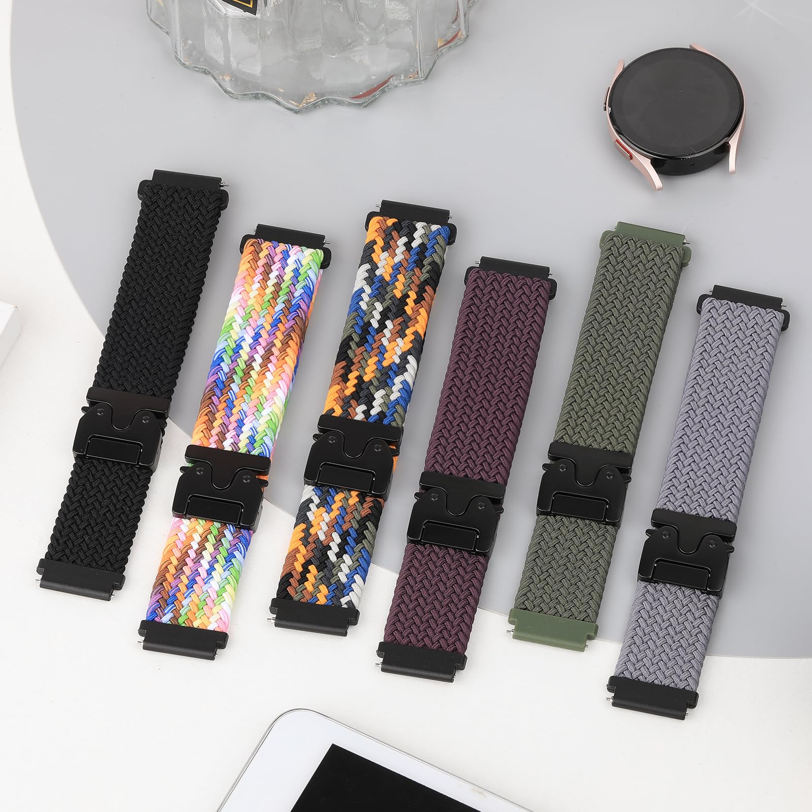 삼성 갤럭시 워치용 브레이드 밴드, 탄성 나일론 스포츠 - Women Accessories Website 리뷰 및 가격