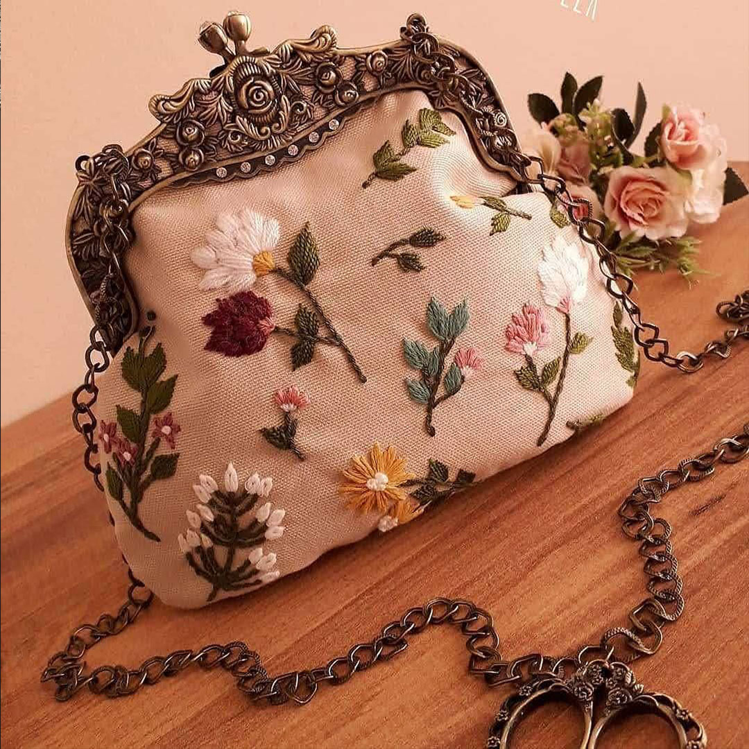 빈티지 플로럴 클러치 메탈 프레임 키스락 이브닝 클러치 - Women'S Accessories Purse 리뷰 및 가격