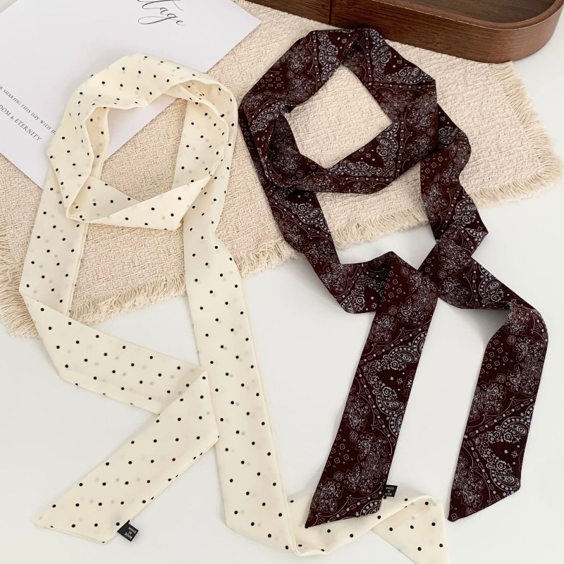 여성용 롱 폴카 도트 스키니 스카프, 빈티지 레트로 리 - Women'S Accessories For Neck 리뷰 및 가격