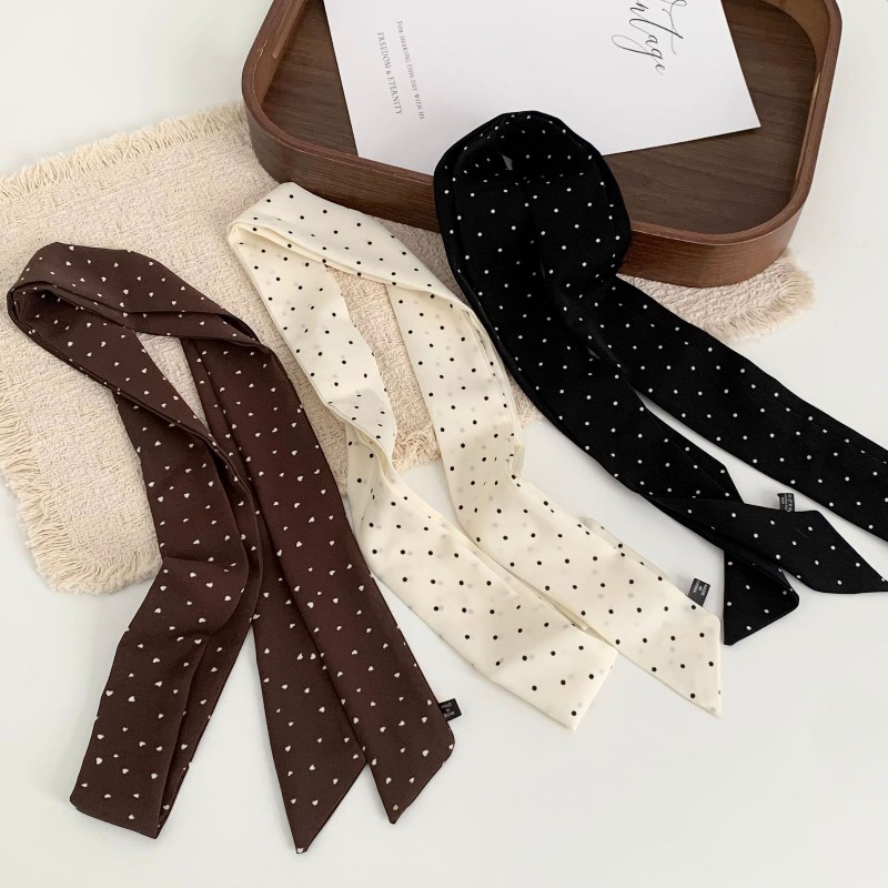 여성용 롱 폴카 도트 스키니 스카프, 빈티지 레트로 리 - Women'S Accessories For Neck 리뷰 및 가격